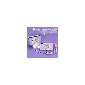 Gato roxo para Nintendo Switch Console  Cute Dock Case  Soft Shell Protect Cover  Kit de acessórios