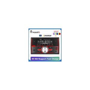 Podofo-Rádio estéreo para carro  Leitor de MP3 Bluetooth Digital  Áudio FM  12V  USB  SD  EQ  2Din
